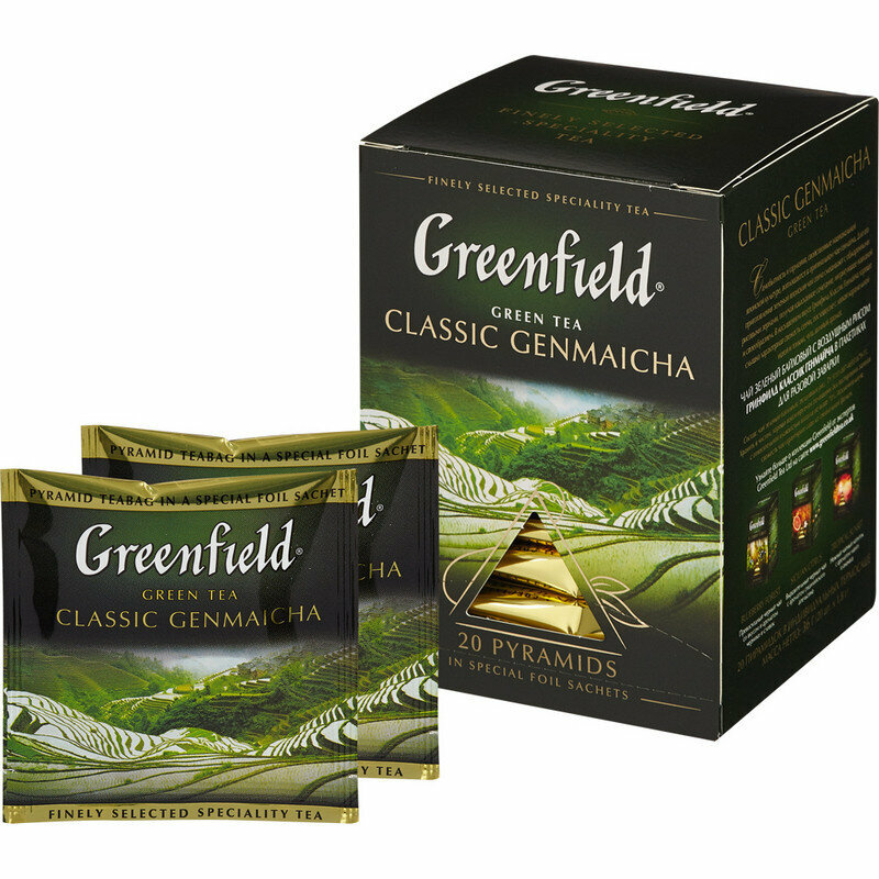 Чай зеленый Greenfield Classic Genmaicha с воздушным рисом, 20x1,8 г - фото №14