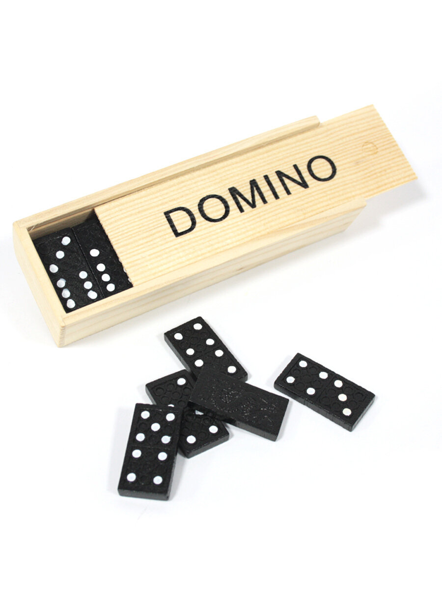 Настольная игра "Домино" деревянное, классическое/ Развивающая, логическая игра