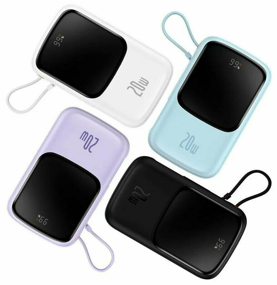 Внешний аккумулятор повербанк Baseus Qpow Pro Power Bank 10000mAh 20W iP Black cable Type-C 3A 0.3m PPQD020001 — фото 18