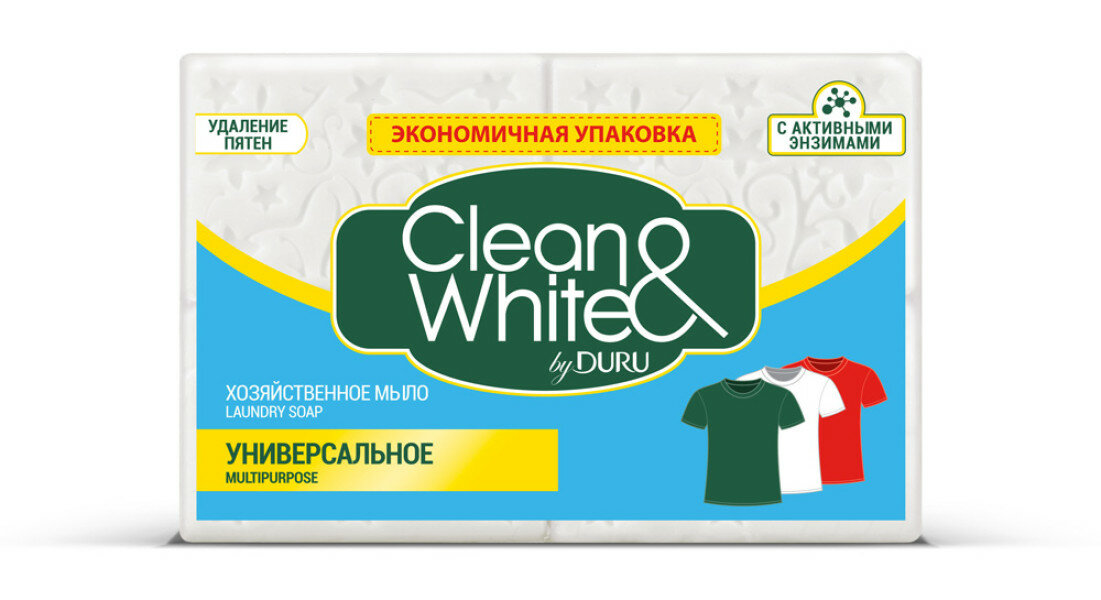 Хозяйственное мыло Clean&White Универсальное, 4 шт по 120 г - фотография № 12