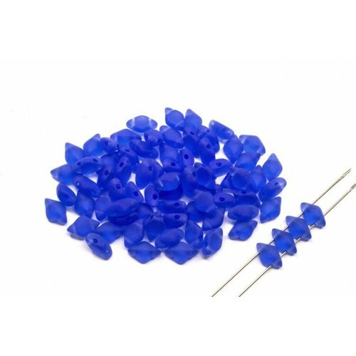 Бусины GemDuo 8х5мм, отверстие 0,8мм, цвет 30060/84110 сапфир прозрачный матовый, 709-028, 10г (около 64шт)