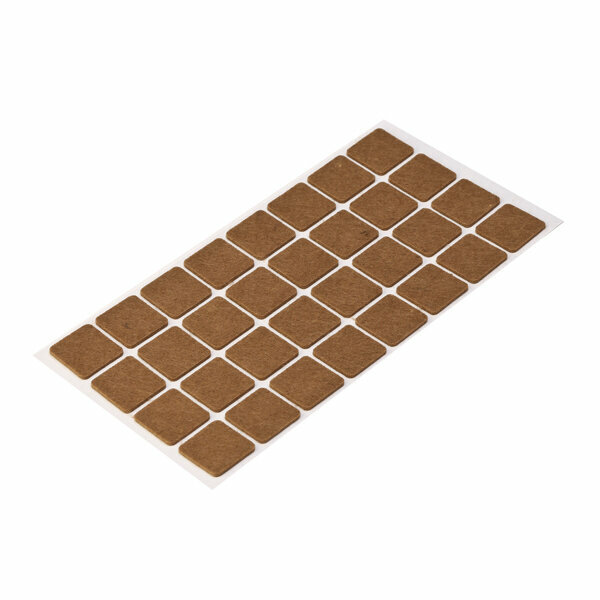 фото Подпятник войлочный 2,5х2,5 см (32шт) самоклеящийся, цвет коричневый
