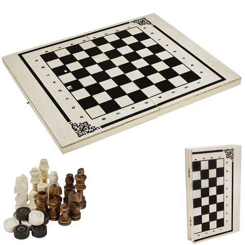 Набор шахмат и шашек Колорит Походный 2 в 1, дерево (ШК-23)