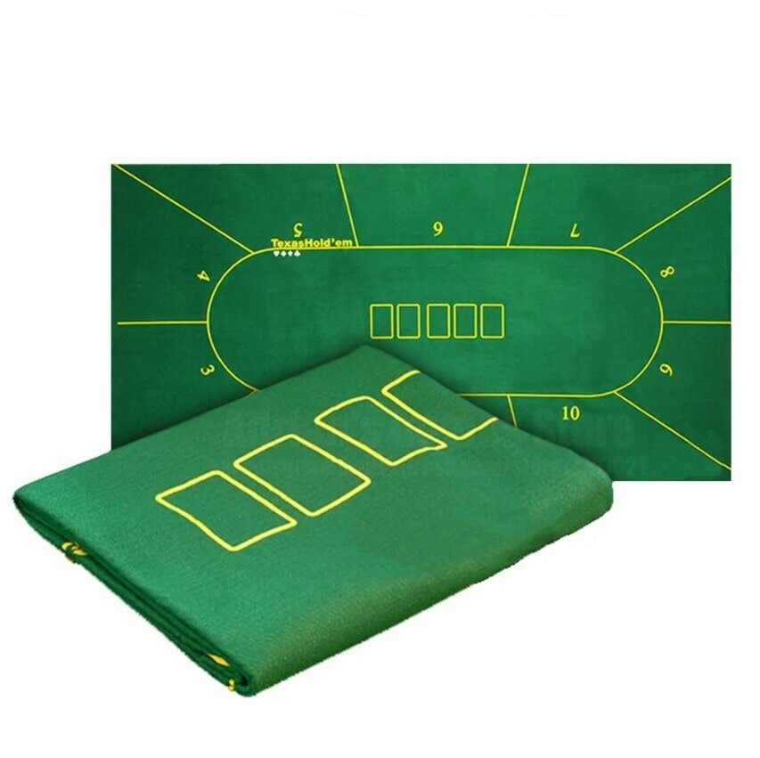 Сукно для покера 180×90 см с разметкой на 10 игроков + подарок / Товары для покера