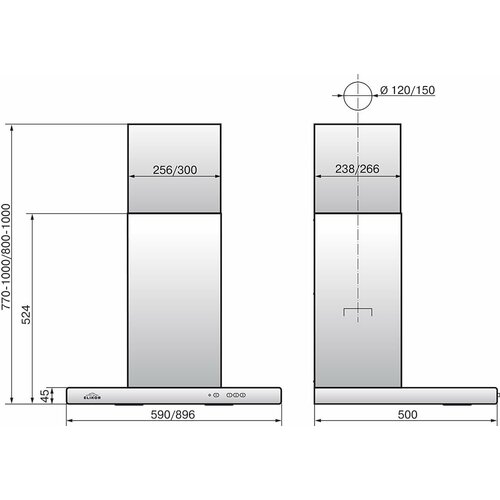 Вытяжка каминная Elikor Квадра 60Н-430-К3Д нержавеющая сталь управление кнопочное 1 мотор 1439900₽