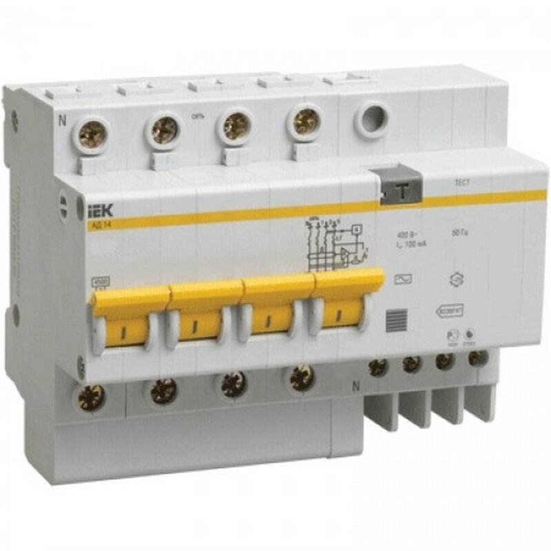АД-14 MAD10-4-025-C-030 Автоматический выключатель дифференциального тока четырехполюсный 25А (тип AC, 4.5 кА) IEK - фото №13