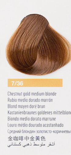 Изображение товара Краска для волос Lakme Chroma 7/36 средний блондин золотисто-коричневый , безаммиачная, перманентная, 60 мл