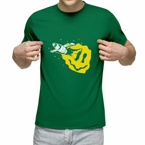 Футболка Us Basic, размер M, зеленый мужская футболка космический корабль s серый меланж