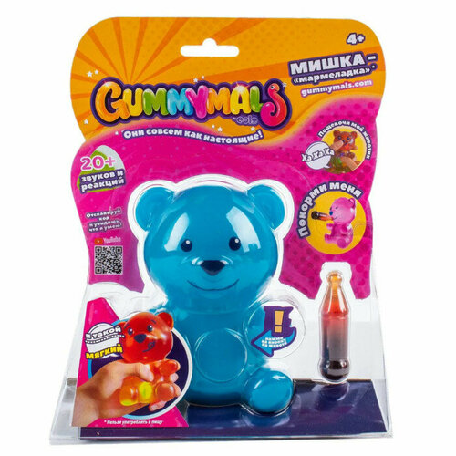 Интерактивная игрушка EOLO Мармеладный мишка тянучка синий звук свет GUM001_2