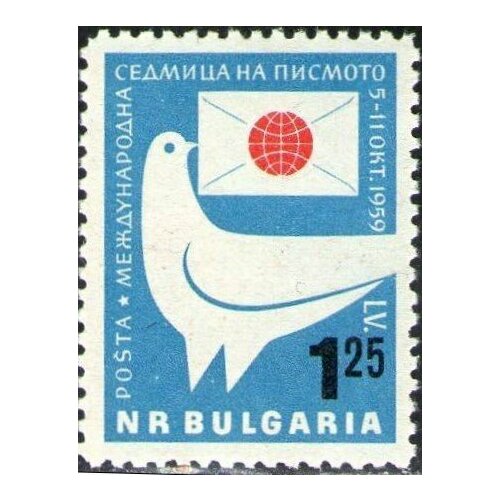 1969 036 марка болгария ёжик и белка неделя детской книги ii o (1959-050) Марка Болгария Почтовый голубь Международная неделя письма II O