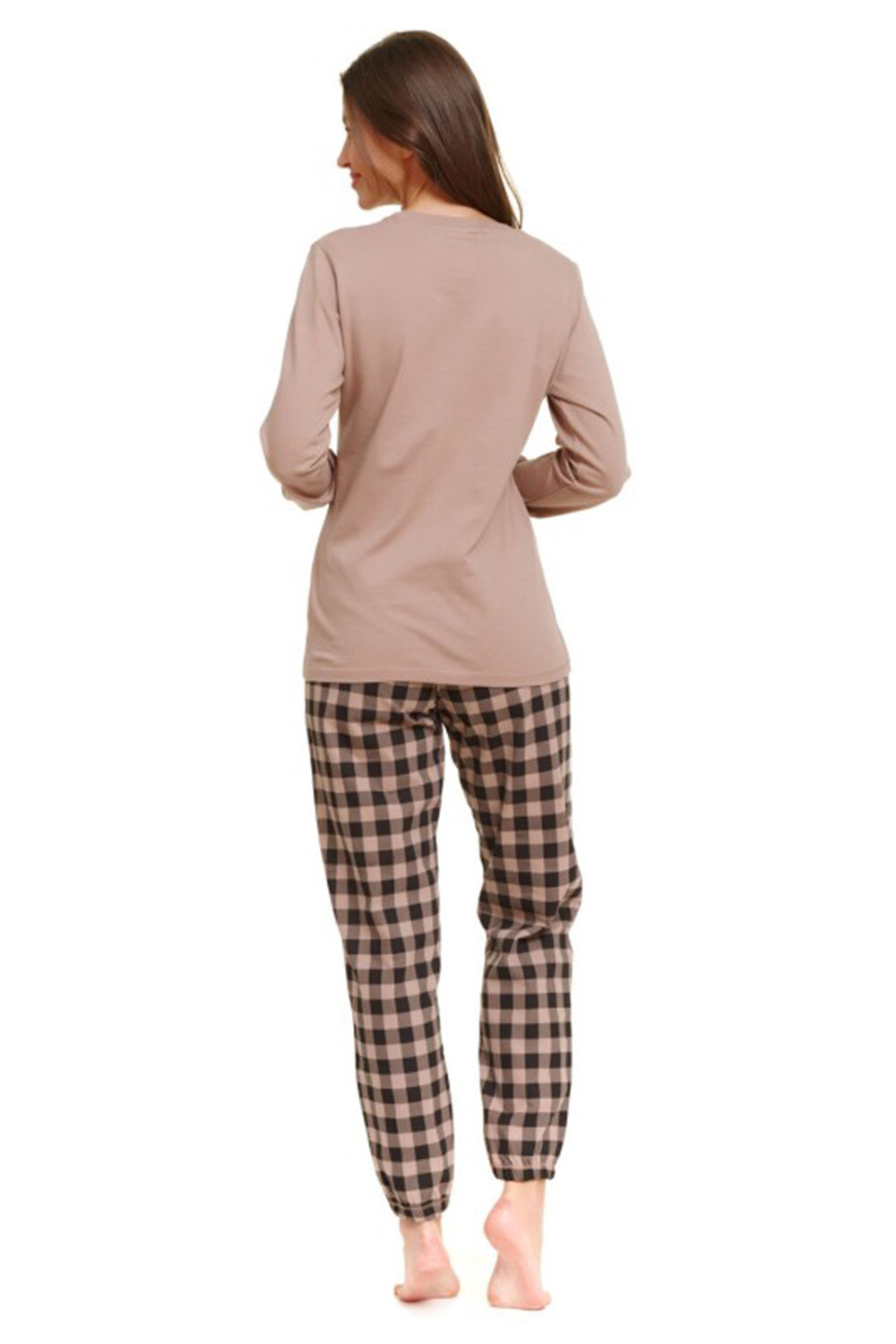 Пижама женская DOCTOR NAP PM.5217, лонгслив и брюки, бежевый (Размер: L) - фотография № 2