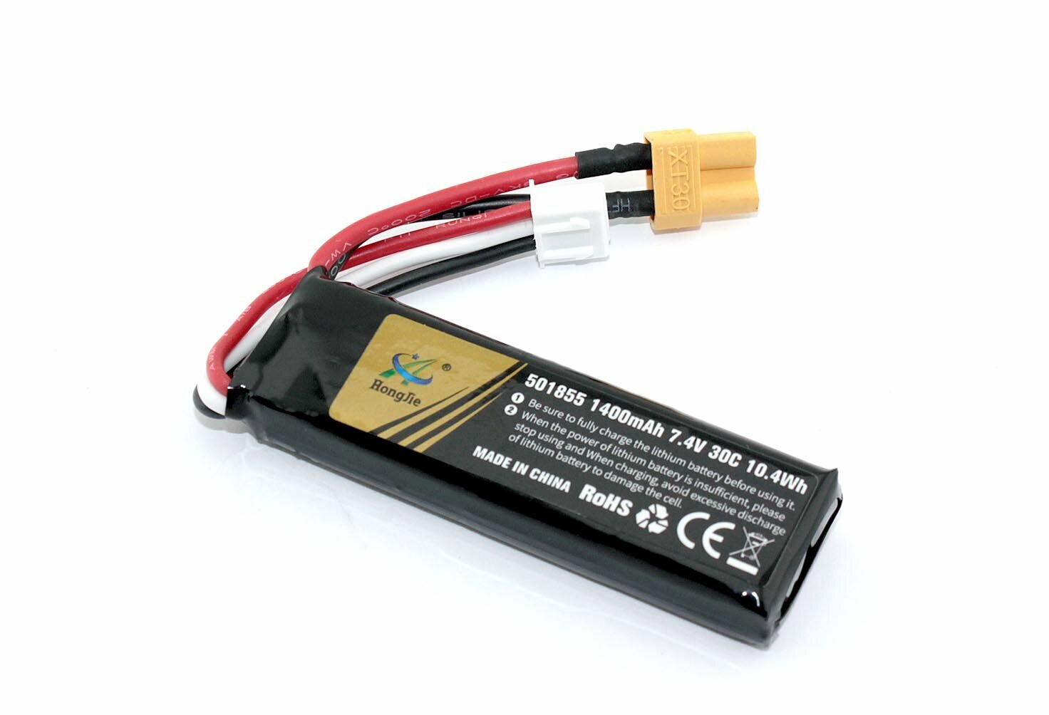 Аккумулятор Li-Pol 7.4v 501855 1400mah разъем XT30-plug