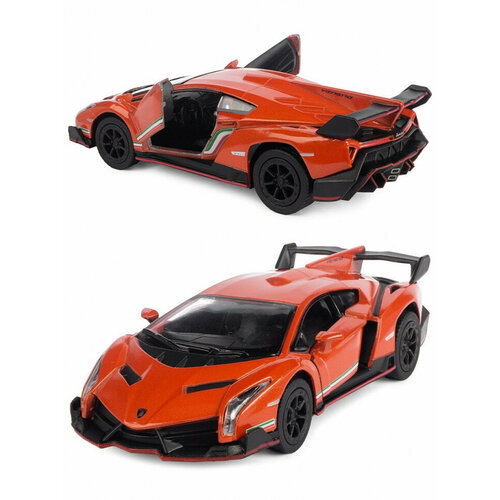 Металлическая машинка Kinsmart 1:36 «Lamborghini Veneno» инерционная, оранжевая KT5367D-4