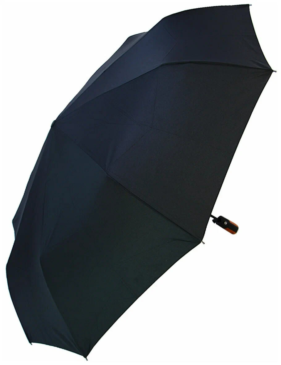 фото Зонт-шляпка, автомат, 3 сложения, купол 105 см, 9 спиц, система «антиветер», чехол в комплекте, для мужчин, черный