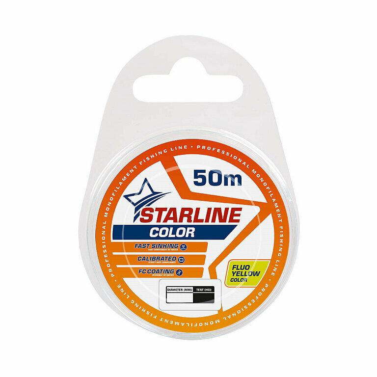 фото Полиамидная леска Starline Color 50м. fluo-yellow - 2.7, 0.14