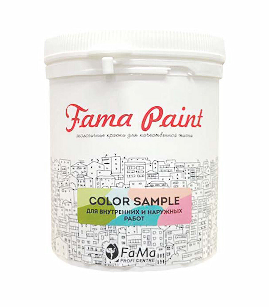 Краска Fama Paint Color Sample 0.3л Белая Водно-Дисперсионная Акриловая / Фама.