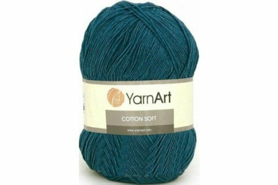 Пряжа YarnArt Cotton Soft 100г 600м (ЯрнАрт Коттон Софт) цвет: 63 морская волна 1 шт