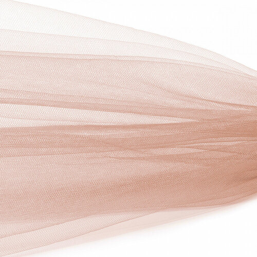 Фатин Кристалл средней жесткости блестящий арт. K. TRM шир.300см, 100% полиэстер цв. 76 К уп.50м - бледно-персиковый