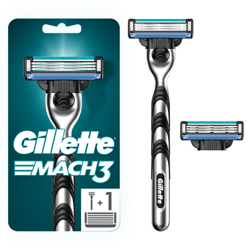 Станок для бритья Gillette Mach3 + 2 сменные кассеты станок для бритья gillette mach3 turbo 3d 2 кассеты procter and gamble