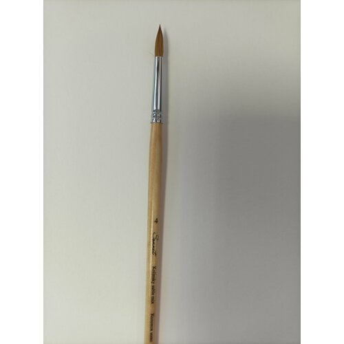 Кисть художественная ЗКХ колонок микс круглая N 4 длинная ручка