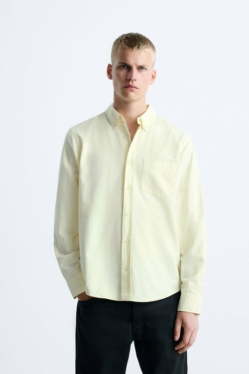 Рубашка Zara, размер L, желтый