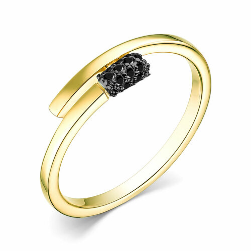 фото Кольцо diamant online, золото, 585 проба, бриллиант, размер 17.5, черный