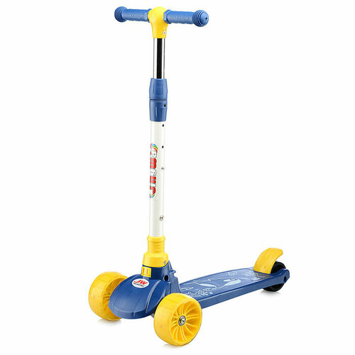 фото Самокат 3-х колесный oubaoloon колеса световые pu, желтый (u066833y)