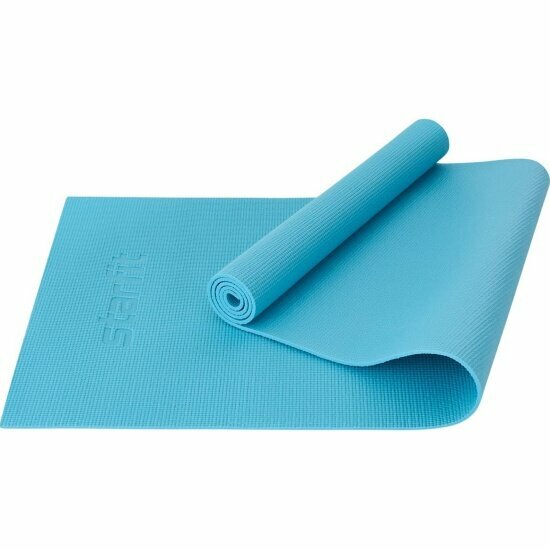 Коврик для йоги и фитнеса Starfit FM-101 PVC, 0,6 см, 183x61 см, синий пастель