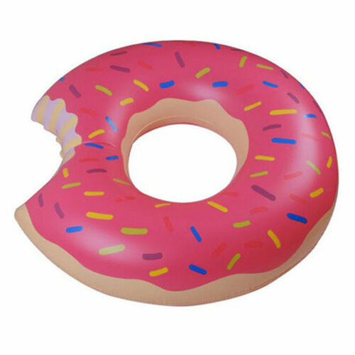 надувной круг для для плавания пончик 120см шоколадный Круг надувной пончик Клубничный пончик, 120см