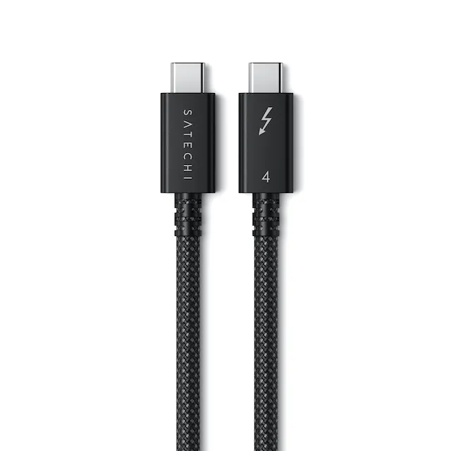 Кабель Satechi Thunderbolt 4 Pro (1m), для зарядки до 240 Вт, передачи данных и видео, Черный, ST-YTB100K — фото 1