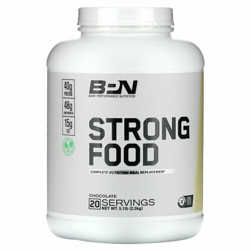 Bare Performance Nutrition, Strong Food, Chocolate, 5.1 lbs (2.3 kg)