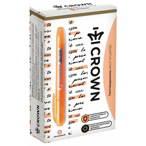 CROWN Набор текстовыделителей Multi Hi-Lighter, оранжевый, 12 шт, 12 шт. crown набор текстовыделителей multi hi lighter оранжевый 12 шт 12 шт