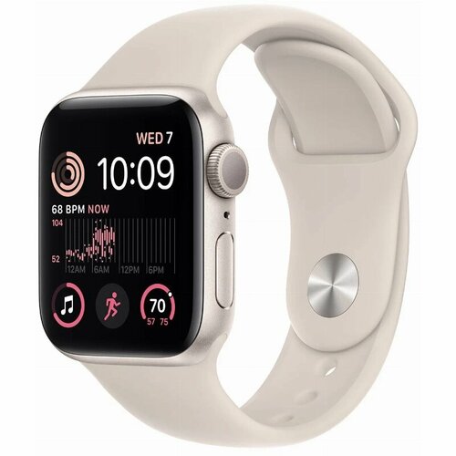 Умные часы Apple Watch Series SE Gen 2 44 мм Aluminium Case, starlight Sport Band S/M