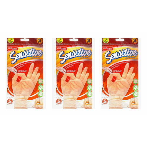 Перчатки хозяйственные Kingfisher Sensitive виниловые одноразовые размер S 10 шт 3 уп 627₽