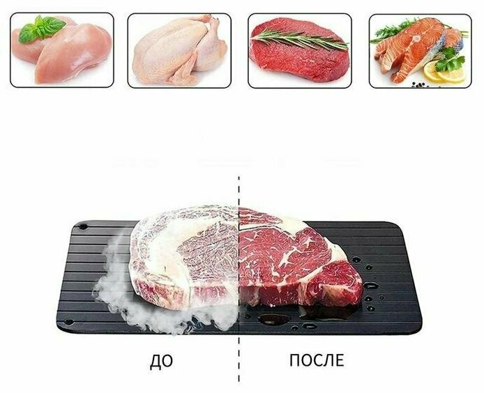 фото Доска для разморозки продуктов, мяса, рыбы Defrost Express 35.5 20.5cm