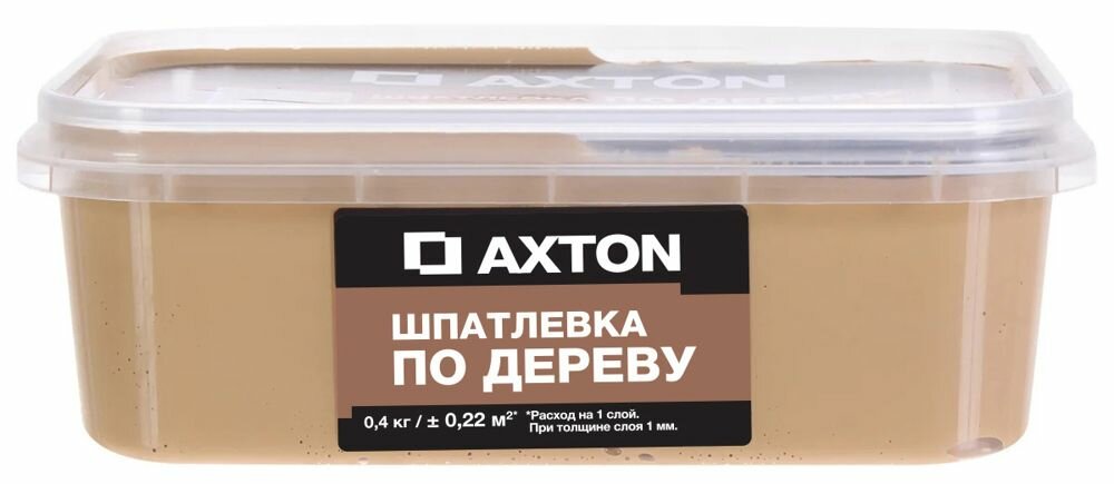 Акстон шпаклёвка для дерева дуб натуральный (0,4кг) / AXTON шпатлёвка по дереву для наружных и внутренних работ дуб натуральный (0,4кг)