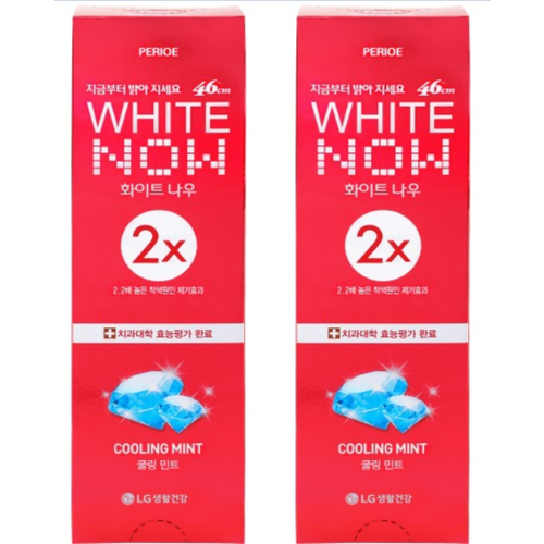 Зубная паста Perioe white now cooling mint, отбеливающая, охлаждающая мята, 120 гр, 2 шт. отбеливающая зубная паста perioe white now cooling mint 100 г