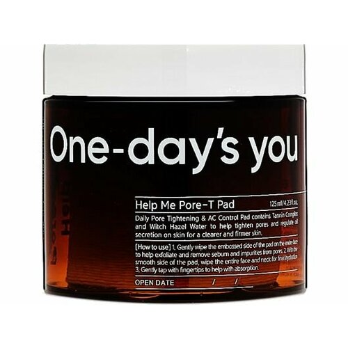 Диски для сужения пор на лице One-days you Help Me Pore-T Pad