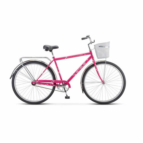 Велосипед Stels Navigator 300 Gent Z010 с корзиной колеса 28 дорожный малиновый 11400₽