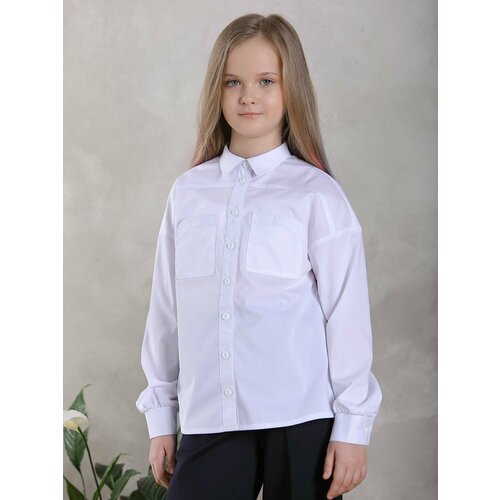 фото Школьная блуза ladno, размер 60, белый