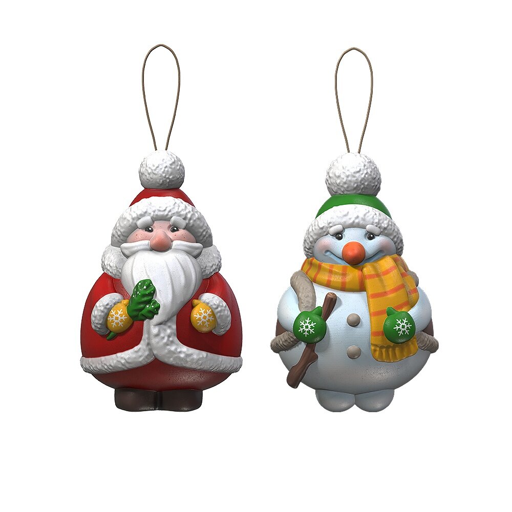 Набор для росписи LORI "3D Art", Дед Мороз и Снеговик, елочные игрушки