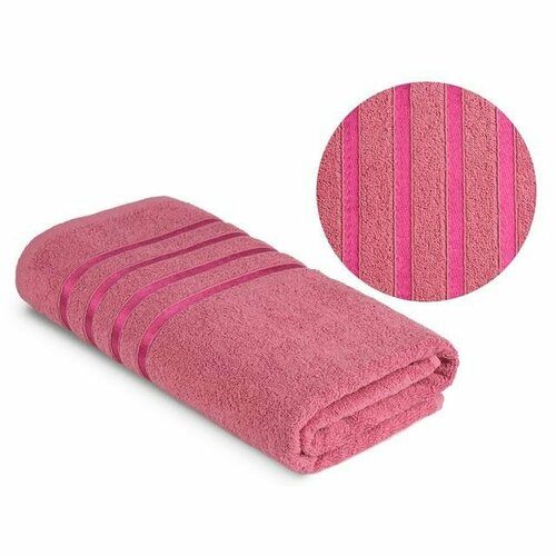 Полотенце махровое 70х130 Эльф цвет пудровыйпыльная роза бордюр 100 хлопок 855₽
