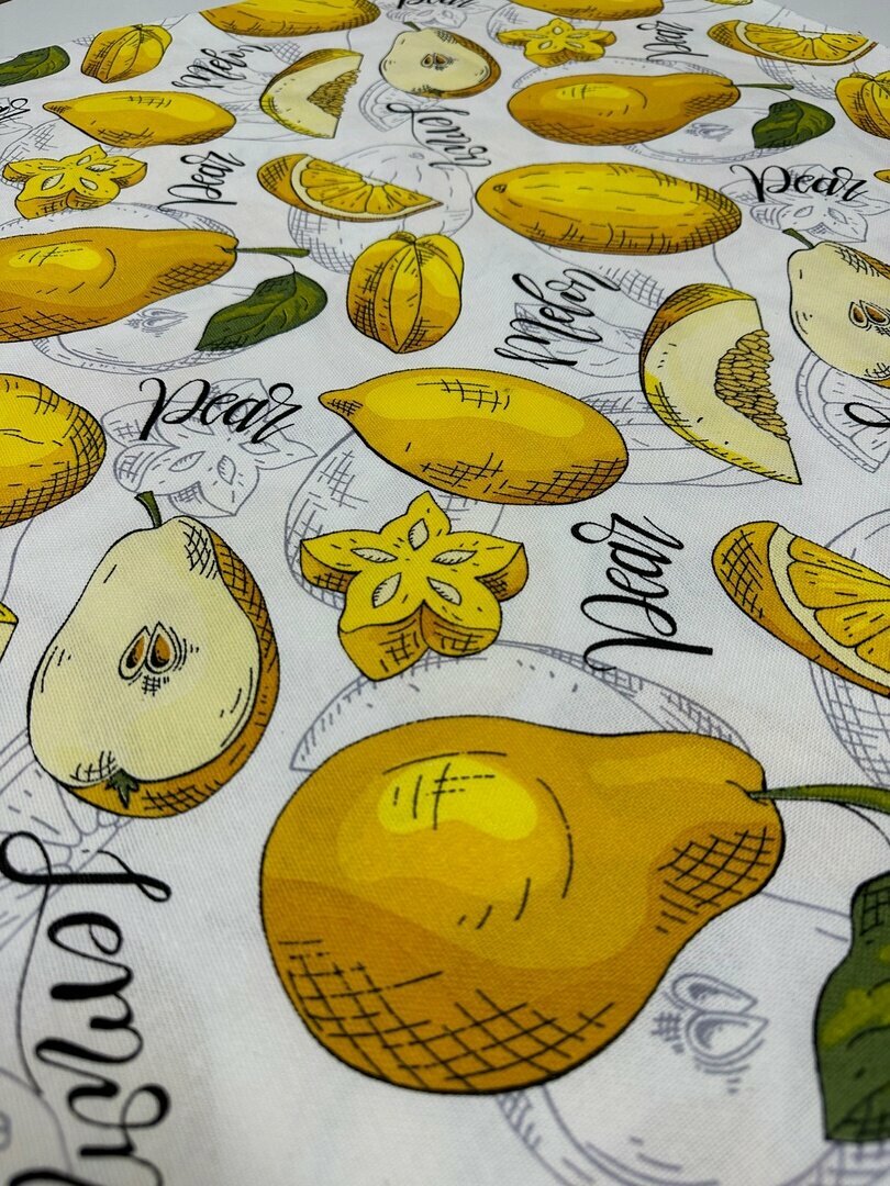 фото Ткань Рогожка Лимны, Груши и Дыни 100%хлопок