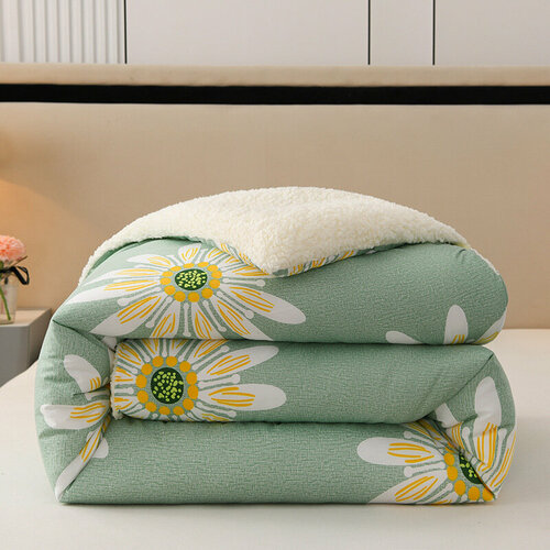 Зимнее одеяло Овечий флис 180x220 см цвет подсолнух 3329₽