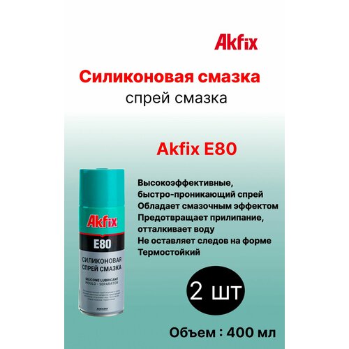 Akfix E80 Силиконовая Смазка 400 мл 2 шт 800₽