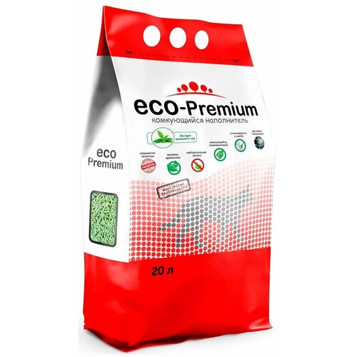 Наполнитель ECO-Premium комкующийся древесный с ароматом Зеленого чая 20л, 7.6 кг