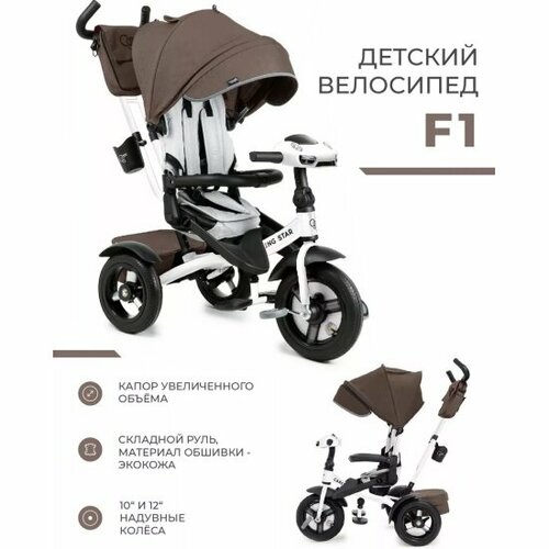 Трехколесный велосипед Caring Star F1 Коричневый