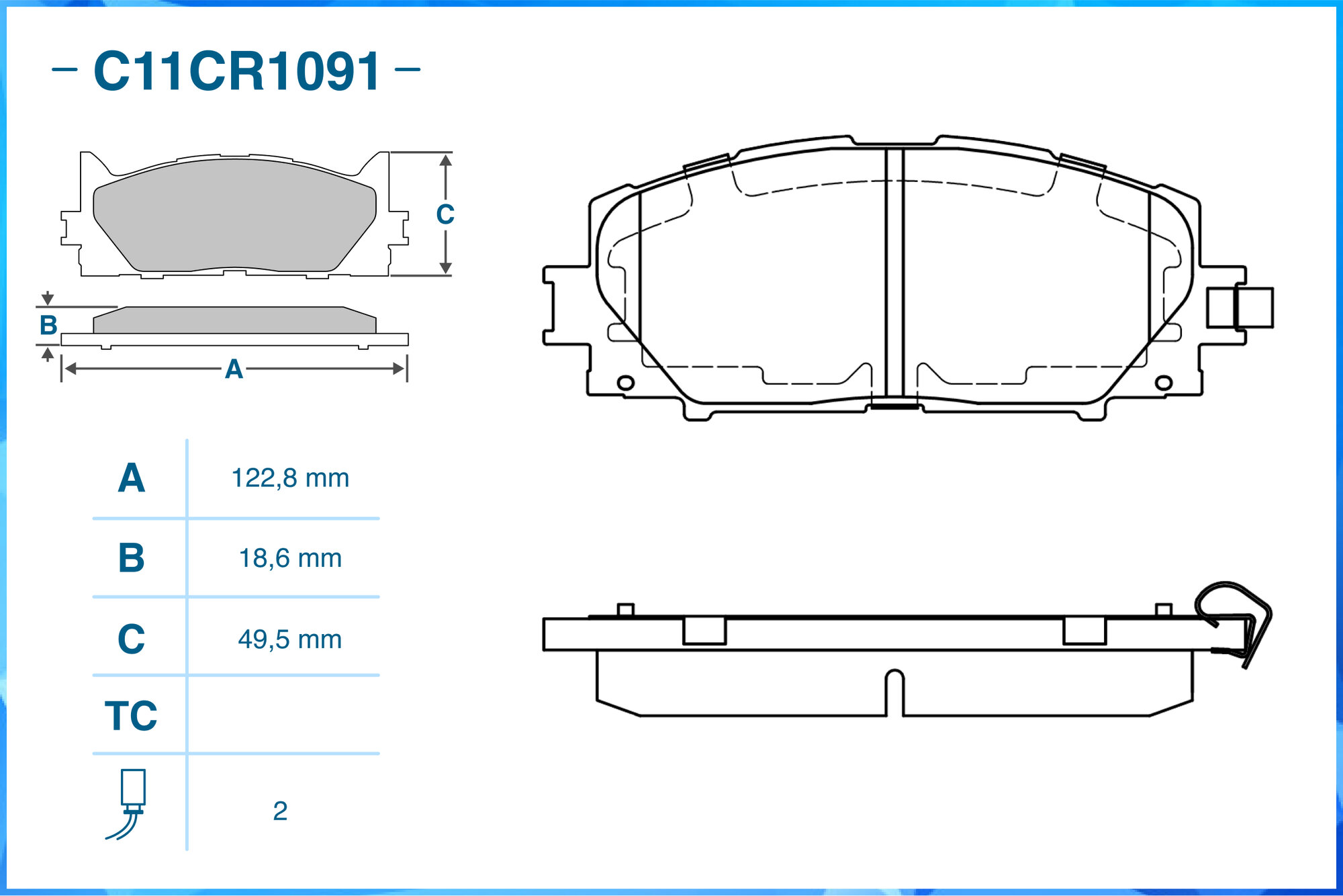 Тормозные колодки передние CWORKS C11CR1091