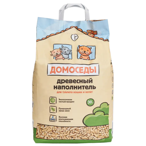 Домоседы Наполнитель для кошачьего туалета древесный 30 л 125 кг 1843₽