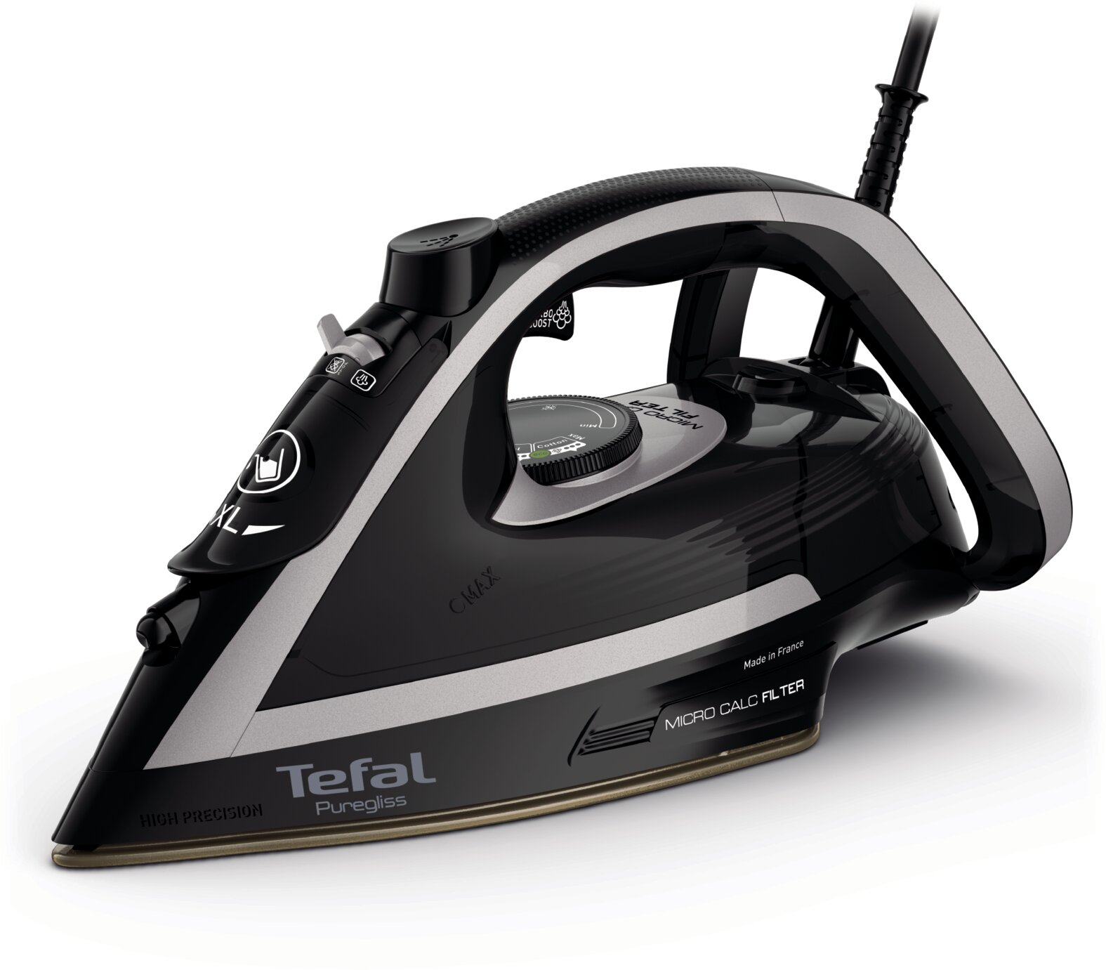 Паровой утюг Tefal Puregliss FV8062E0, черный/серый, 3000 Вт